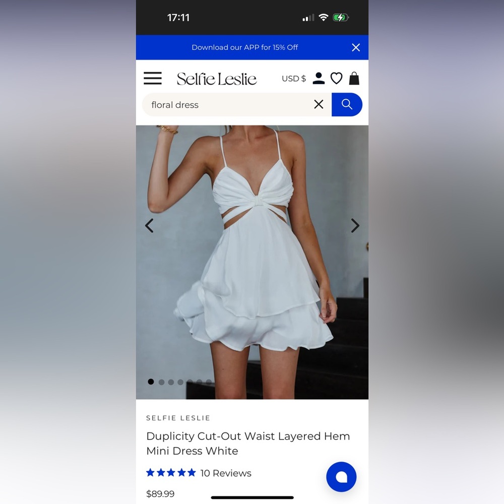 Selfie Leslie White Backless Dress